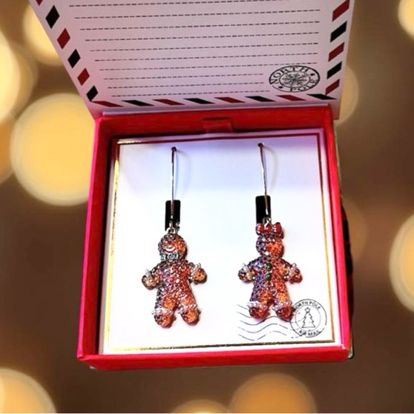 Colorful Gingerbread Man & Woman Christmas Earrings, NIB - Picture 11 of 13